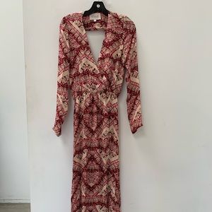Stone Cold Fox long Print Dress size 2 fits a 4/6